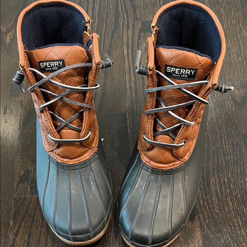 Sperry Tan and Black Waterproof Boots